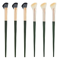 Inenk 6Pcs Nose Contour Brush Inenk Half Fanshape Nose Shadow Brush Natural Lifted Effects And Enhance Nose Contour Easy To U