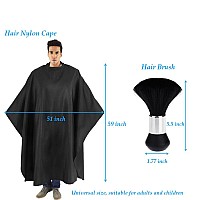 1 Pack Hair Salon Capes With Snap Closure Waterproof Hairdressing Styling Hair Cutting Coloring Nylon Cape With Brush For Barber