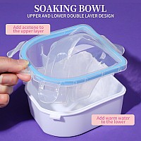 Teenitor Nail Soaking Bowl Soak Off Bowl Nail Soaking Bowl Acetone Proof Soak Off Gel Polish Remover Bowl Manicure Bowl For Ha