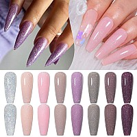 Meet Across Gel Nail Polish Set 8Pcs Grey Brown Gel Nail Polish Kit Soak Off Uvled Nail Polish Nail Art Design Salon Home Gif