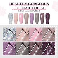 Meet Across Gel Nail Polish Set 8Pcs Grey Brown Gel Nail Polish Kit Soak Off Uvled Nail Polish Nail Art Design Salon Home Gif