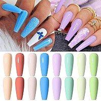 Meet Across Gel Nail Polish Set 8Pcs Macaron Gel Nail Polish Kit Soak Off Uvled Nail Polish Nail Art Design Salon Home Gifts