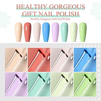 Meet Across Gel Nail Polish Set 8Pcs Macaron Gel Nail Polish Kit Soak Off Uvled Nail Polish Nail Art Design Salon Home Gifts