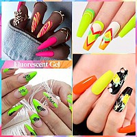 Meet Across Neon Gel Nail Polish Set 8 Colors Hot Pink Orange Blue Yellow Green Purple Red Rose Summer Gel Nail Polish Kit Soak