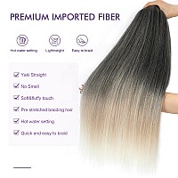 Rosdina Prestretched Braiding Hair 30 Inch 8 Packs Ombre Blonde 3 Tones Hair For Twist Or Box Braids Yaki Texture Hot Water