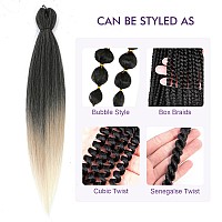 Rosdina Prestretched Braiding Hair 30 Inch 8 Packs Ombre Blonde 3 Tones Hair For Twist Or Box Braids Yaki Texture Hot Water