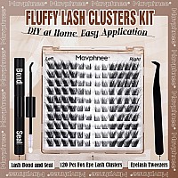 Cat Eye Lash Extensions Kit Fox Eye Lash Clusters Kit L Curl Eyelash Extensions Fluffy Eyelash Clusters Wispy Individual Lashes