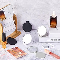 Jetec Mini Folding Mirror Round Compact Mirror Portable Pocket Mirror Makeup Small Mirror Vintage Portable Travel Makeup Mirror