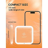 Omiro Folding Compact Mirror 1X10X300R Magnification 3 Pocket Size Square Hand Mirror For Travel Makeup Peach Fuzz