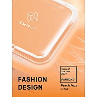 Omiro Folding Compact Mirror 1X10X300R Magnification 3 Pocket Size Square Hand Mirror For Travel Makeup Peach Fuzz