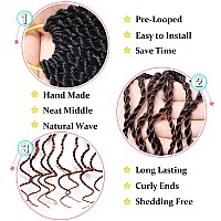 Wavy Senegalese Twist Crochet Hair Ginger 12 Inch Pre Looped Short Crochet Hair With Curly Ends 8 Packs Curly Crochet Hair For B