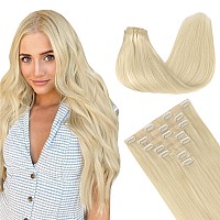 Goo Goo Clip In Hair Extensions Real Human Hair Remy Human Hair Extensions Clip Ins For Women Natural Human Hair 24Inch 160G