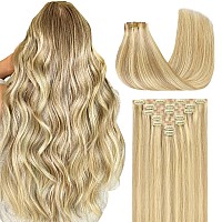 Goo Goo Clip In Hair Extensions Real Human Hair Remy Human Hair Extensions Clip Ins For Women Natural Human Hair 24Inch 160G