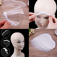 Ebanku 50 Pcs Microblading Shower Face Shields Visors Disposable Face Shields Masks Makeup Eye Shield For Hairspray Salon Suppl