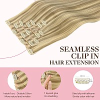 Goo Goo Clip In Hair Extensions Real Human Hair Remy Human Hair Extensions Clip Ins For Women Natural Human Hair 24Inch 120G