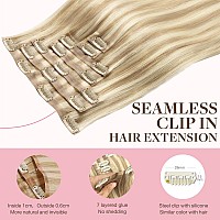 Goo Goo Clip In Hair Extensions Real Human Hair Remy Human Hair Extensions Clip Ins For Women Natural Human Hair 24Inch 120G