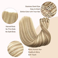 Goo Goo Clip In Hair Extensions Real Human Hair Remy Human Hair Extensions Clip Ins For Women Natural Human Hair 24Inch 120G