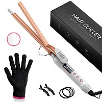 Vogewood 05 In Tiny Curling Wand With Adjustable Temperature Heat Resistant Glove 8In1 Gift Set For Medium And Long Hair