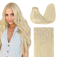 Goo Goo Clip In Hair Extensions Real Human Hair Remy Human Hair Extensions Clip Ins For Women Natural Human Hair 24Inch 120G