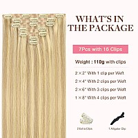 Goo Goo Clip In Hair Extensions Real Human Hair Remy Human Hair Extensions Clip Ins For Women Natural Human Hair 24Inch 120G