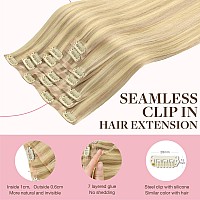 Goo Goo Clip In Hair Extensions Real Human Hair Remy Human Hair Extensions Clip Ins For Women Natural Human Hair 24Inch 120G