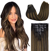 Goo Goo Clip In Hair Extensions Real Human Hair Remy Human Hair Extensions Clip Ins For Women Natural Human Hair 24Inch 120G