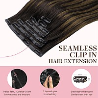 Goo Goo Clip In Hair Extensions Real Human Hair Remy Human Hair Extensions Clip Ins For Women Natural Human Hair 24Inch 120G