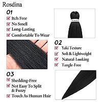 Rosdina Prestretched Braiding Hair 18 Inch 8 Packs Natural Black Longt Braiding Hair For Twist Or Box Braids Yaki Texture Ho