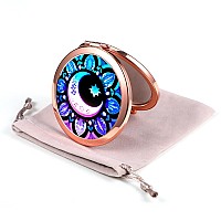 Dynippy Compact Mirror Rose Gold Makeup Mirror Folding Mini Pocket Mirror Portable Hand Mirror Doublesided 2 X 1X Magnification