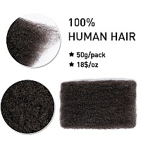 Fashion Idol Afro Kinkys Bulk Human Hair For Dreadlock Extensions Loc Repair Braiding Twist Afro Kinky Human Hair For Locs 1 Pac