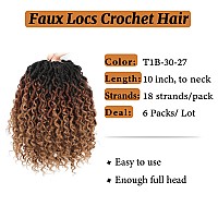 Forevery Faux Locs Crochet Hair 10 Inch Goddess Locs Crochet Hair 6Packs Prelooped Crochet Hair For Black Womenboho Locs With C