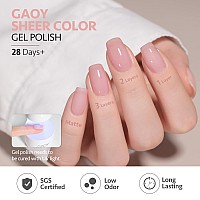 Gaoy Jelly Nude Milky White Gel Nail Polish Set 6 Transparent Colors Sheer Pink Brown Gel Nail Kit For Salon Gel Manicure And N