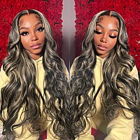 Sihuashow 30 Inch Fb27 Highlight Ombre Lace Front Wigs Human Hair Pre Plucked 180 Density Balayage Wig Human Hair Body Wave 13