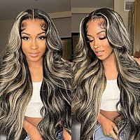 Sihuashow Fb27 Balayage Highlight Lace Front Wigs Human Hair Pre Plucked Ombre 13X4 Hd Lace Body Wave Frontal Wigs Human Hair 1