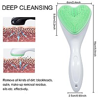 Beomeen Silicone Face Scrubber Exfoliating Brush 2 Pack Manual Handheld Facial Cleansing Brush Blackhead Scrubber Soft Bristle