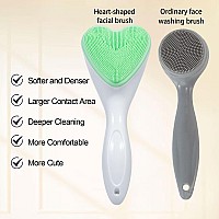 Beomeen Silicone Face Scrubber Exfoliating Brush 2 Pack Manual Handheld Facial Cleansing Brush Blackhead Scrubber Soft Bristle