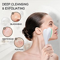 Beomeen Silicone Face Scrubber Exfoliating Brush 2 Pack Manual Handheld Facial Cleansing Brush Blackhead Scrubber Soft Bristle