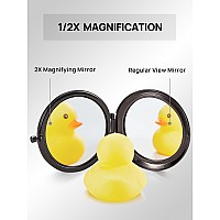 Getinbulk Compact Mirror Bulk Pack Of 24 Doublesided 1X2X Magnifying Metal Makeup Mirrorsround Onyx Black