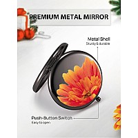 Getinbulk Compact Mirror Bulk Pack Of 24 Doublesided 1X2X Magnifying Metal Makeup Mirrorsround Onyx Black