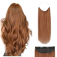 Fshine Wire Hair Extensions Real Human Hair Copper Red Wire Extensions One Piece Real Hair Extensions Invisible Clip In Hair Ext