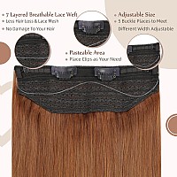 Fshine Wire Hair Extensions Real Human Hair Copper Red Wire Extensions One Piece Real Hair Extensions Invisible Clip In Hair Ext