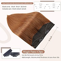 Fshine Wire Hair Extensions Real Human Hair Copper Red Wire Extensions One Piece Real Hair Extensions Invisible Clip In Hair Ext