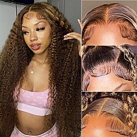 Snjon Highlight Ombre Lace Front Wig Human Hair 13X4 Transparent Water Wave Honey Blonde Hd Lace Front Wig Human Hair 180 Densit