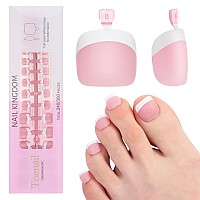 Inenk French Tips Gel X Nail Tips 240Pcs Whitelight Bronze French Press On Toe Nail Preapplied With A Tip Primer And Base Coa