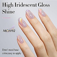 Double Rhythm Jelly Glass Cat Eye Gel Polish With Magnet 15Ml Holographic Glitter Shimmer Translucent Sheer Color Magnetic Nail