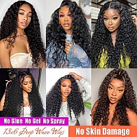 Beliself 13X6 Deep Wave Lace Front Wigs Human Hair Glueless Wigs Human Hair 200 Density Hd Transparent Lace Front Wigs Human Ha