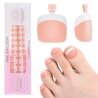 Inenk French Tips Gel X Nail Tips 240Pcs Whitepink French Press On Toe Nail Preapplied With A Tip Primer And Base Coat 15 Si