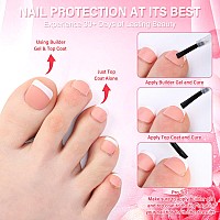 Inenk French Tips Gel X Nail Tips 240Pcs Whitepink French Press On Toe Nail Preapplied With A Tip Primer And Base Coat 15 Si