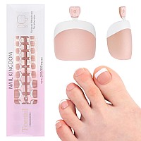 Inenk French Tips Gel X Nail Tips 240Pcs Whitedeep Bronze French Press On Toe Nail Preapplied With A Tip Primer And Base Coat