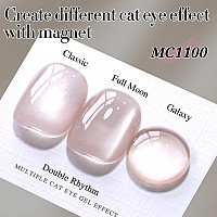 Double Rhythm Jelly Glass Cat Eye Gel Polish With Magnet 15Ml Holographic Glitter Shimmer Translucent Sheer Color Magnetic Nail